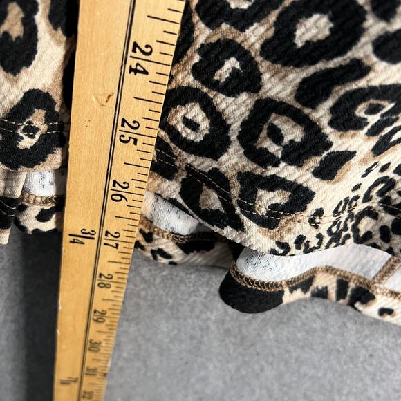 Attitudes by Renee Long Sleeve V-neck Tunic Textured Knit Leopard, Medium - Picture 4 of 9